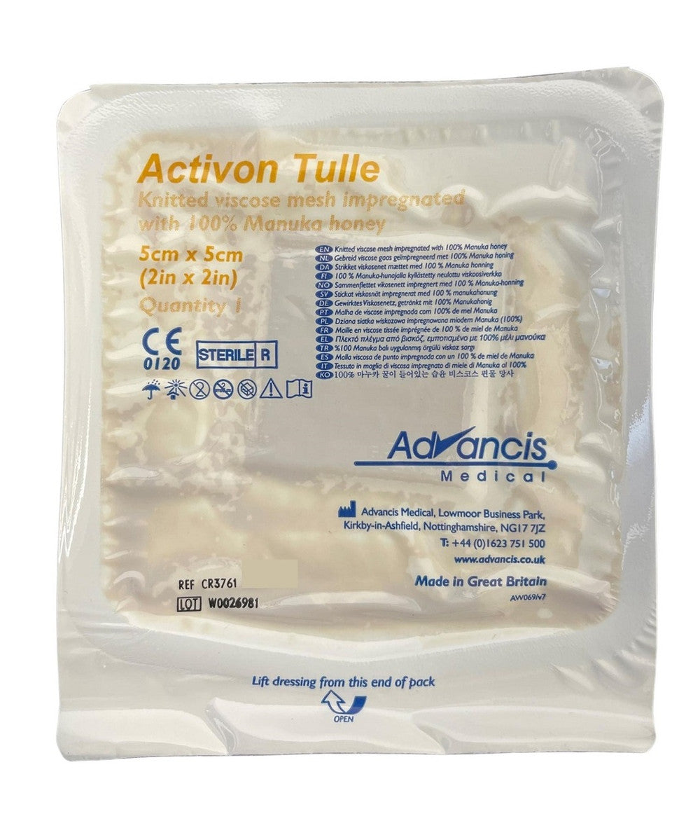 Activon Tulle Impregnated Honey Dressing 5Cmx5Cm | Medisa Activon Tulle Impregnated Honey Dressing 5Cmx5Cm | Medisa