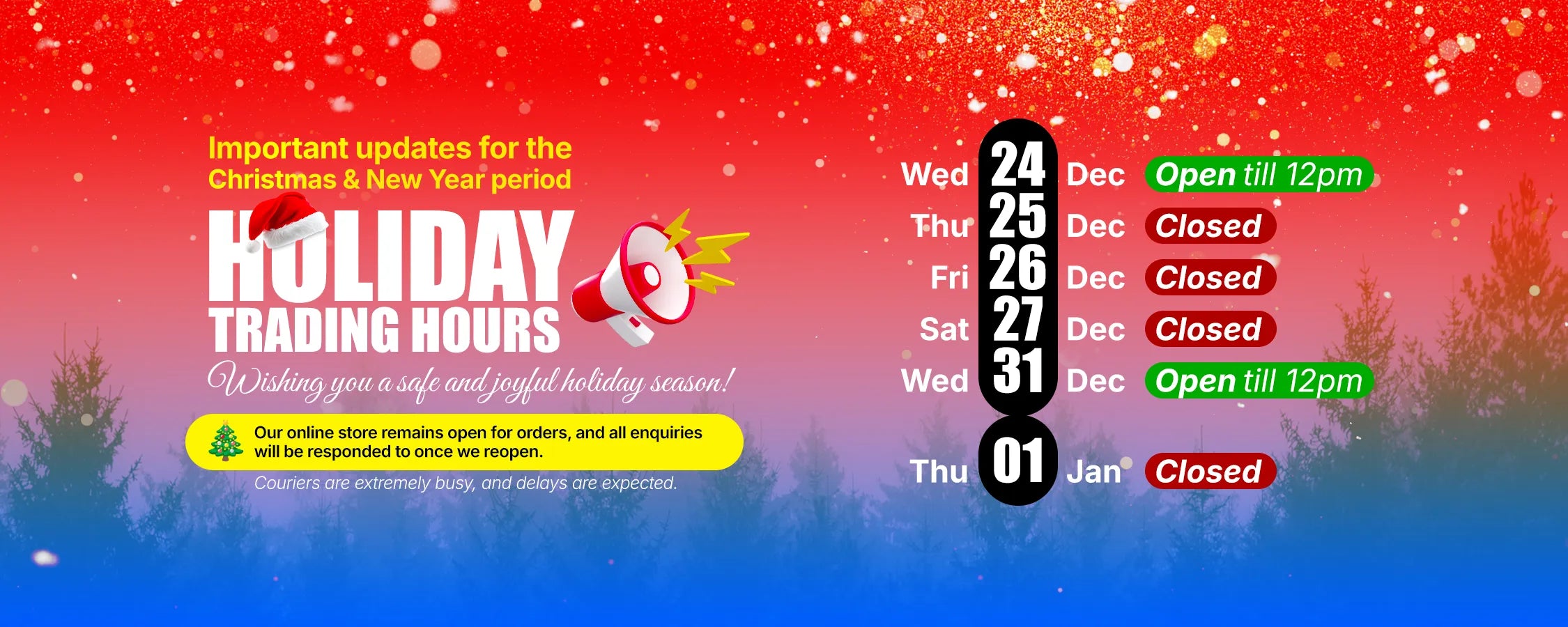 Medisa Christmas & New Year Office Hours