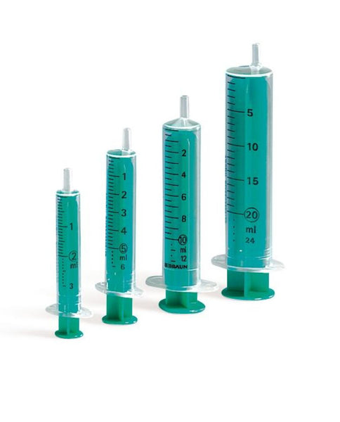 B. Braun Injekt Luer Solo 2-Piece Single-Use Syringe Green plunger, Box of 100 - All Sizes