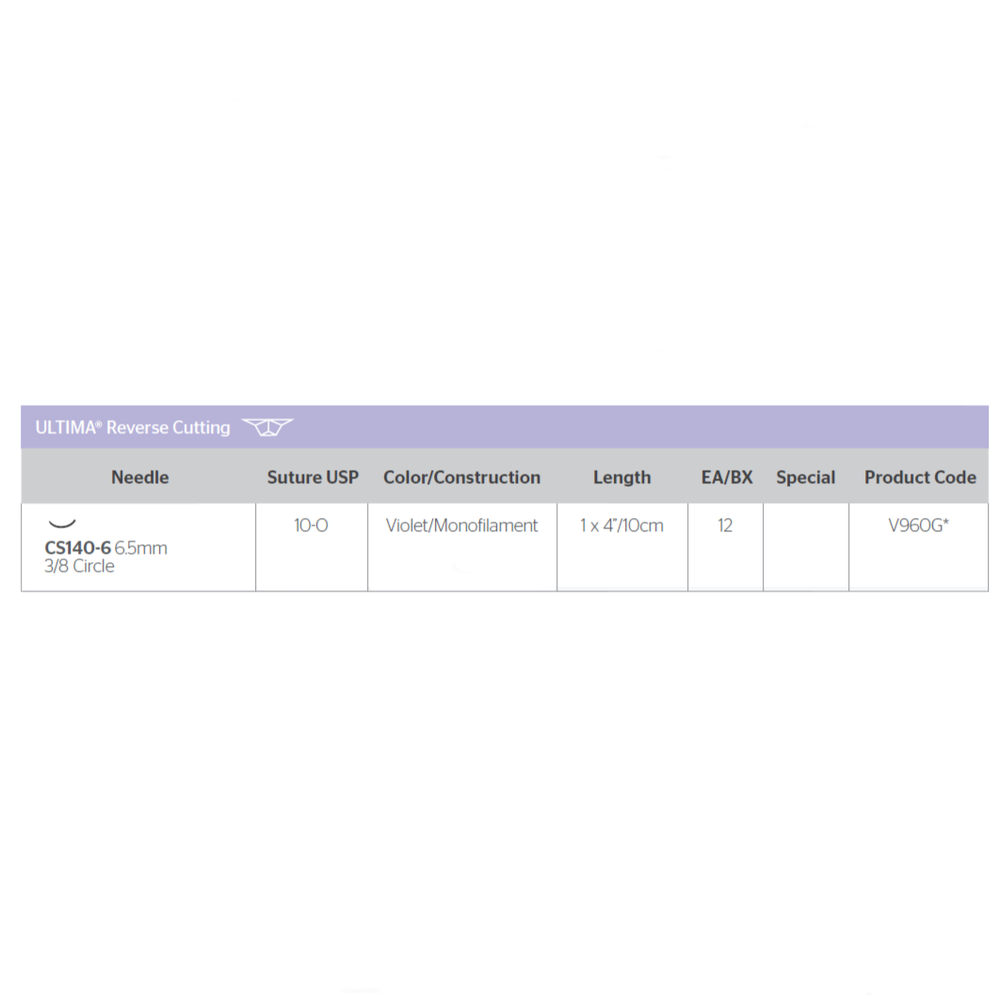 VICRYL (polyglactin 910) Suture ULTIMA® Reverse Cutting CS140-6 6.5