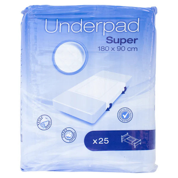 Cello Amd Underpad Super 180 x 90cm With Tucks, (25Items/ Pack) IPAMD14054100 - Carton of 4packs