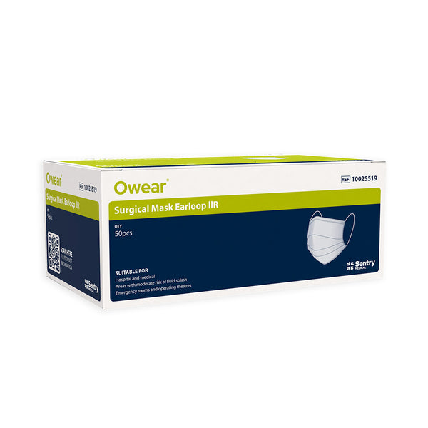 Sentry Owear Level 2 Surgical Mask, Earloop - 3ply, 1Ctn (30 x 50/pack) - 10025519
