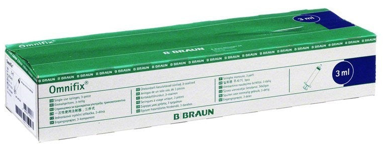 B. Braun Omnifix Luer Lock Solo Single-Use 3-Piece Syringe, Box of 100 - All Sizes