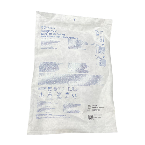Kangaroo Epump Feed and Flush Bag Enteral Administration Set 1000mL (778104), Sterile
