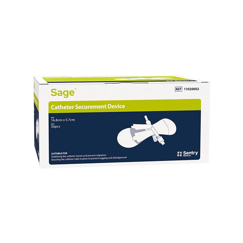 Sentry Medical Sage Catheter Securement Device, Box of 50 (9cm x 3.5cm - 10.5cm x 6.5cm - 16.8cm x 5.7cm)