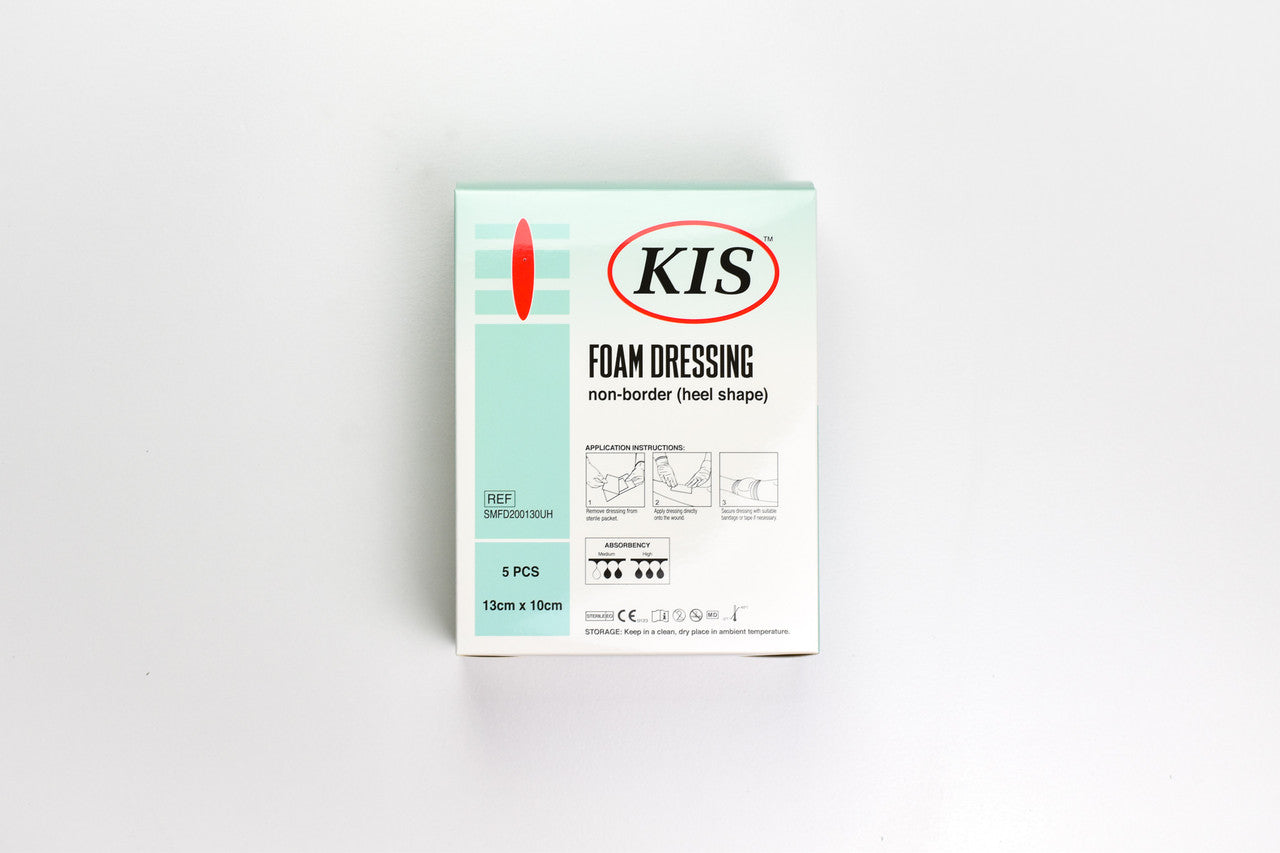 KIS Foam Dressing Heel Shape Non-Adhesive, 13cm x 10cm - SMFD200130UH