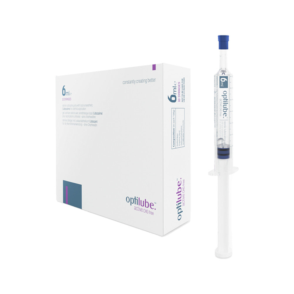 OptiLube Active Lidocaine 2% and CHG Free Syringe - All Sizes