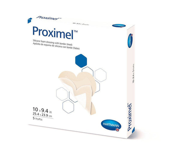 Proximel Silicone Foam Dressings with Border, Sacrum, Heel, Box of 5 - All Sizes