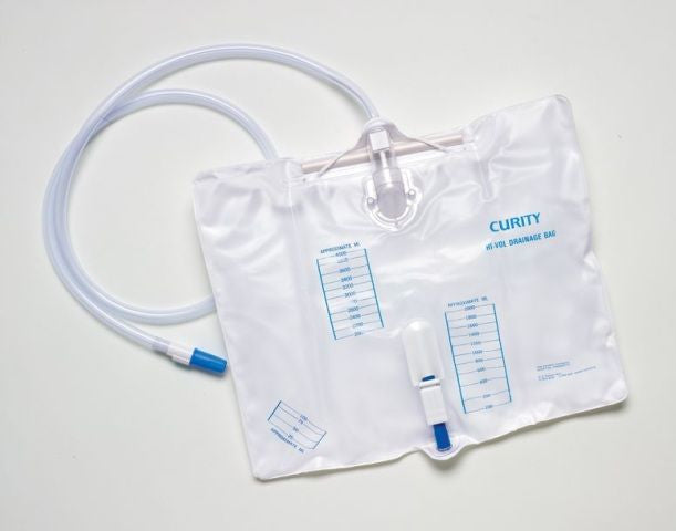 Covidien Kendall Dover Urine Drainage Bag 4000mL Sterile 120cm Tube with Needle Sampling, Anti-Reflux Device, Drain Tube (6261)