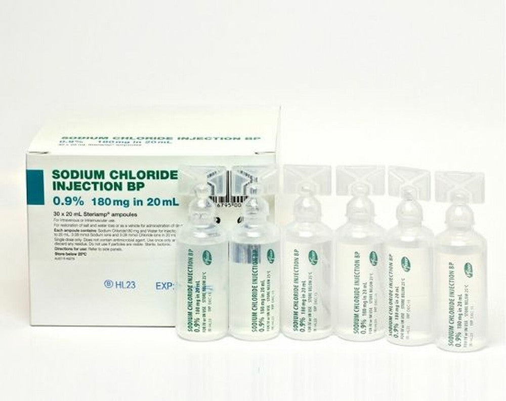 Sodium Chloride INJECTION Solution 0.9% Sterile 20ml Box of 30