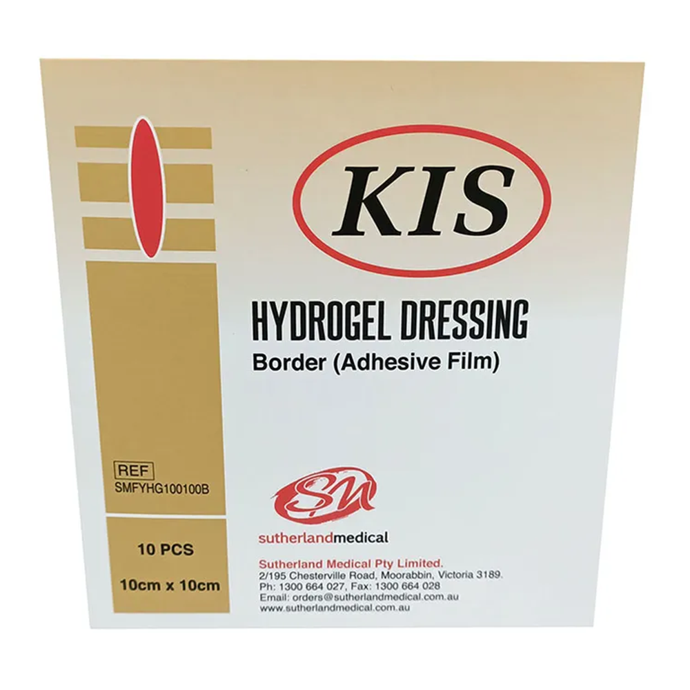 KIS Hydrogel Adhesive Film Border Dressing 10cm x 10cm All