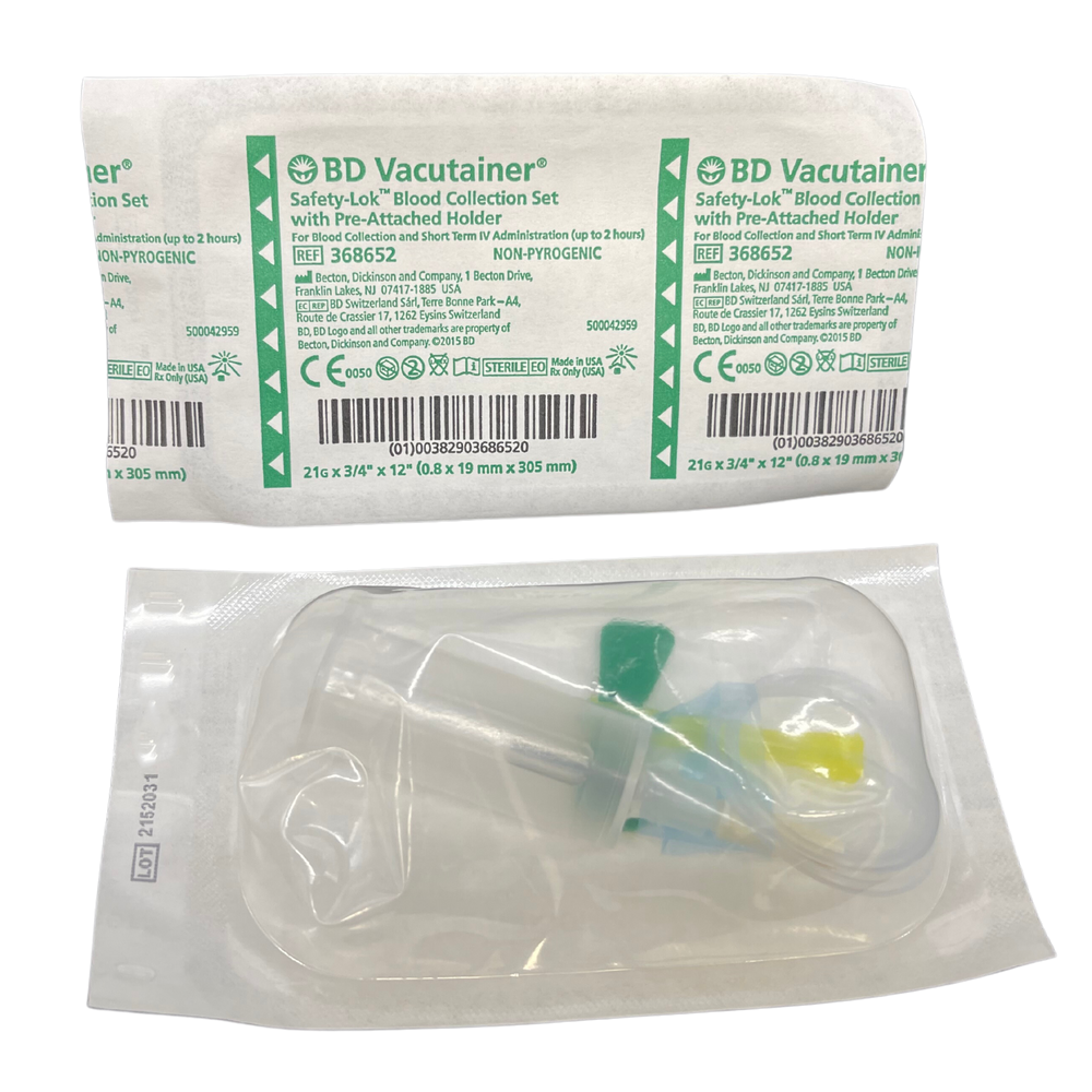 BD Vacutainer Safety-Lok Blood Collection Set 21Gx19mm Needle (368652)