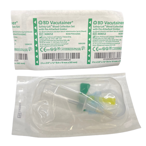 BD Vacutainer Safety-Lok Blood Collection Set 21G x 3/4