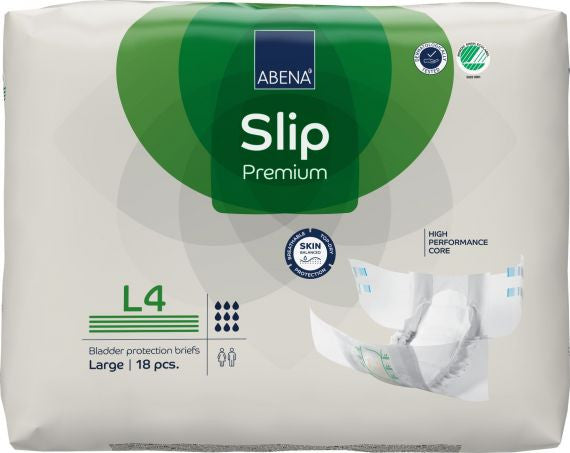 Abena Slip Premium L4 (Hip Size 100cm - 150cm) - 4000ml - Green -  (18 / Pack) - Carton of 4 Packs