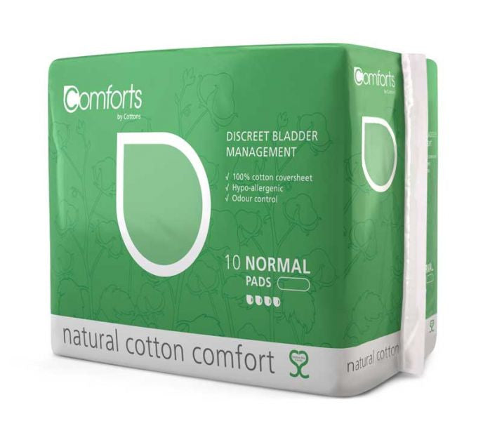 Cottons Comforts Normal Pads 290X120Mm 350Ml Pkt X 10 067