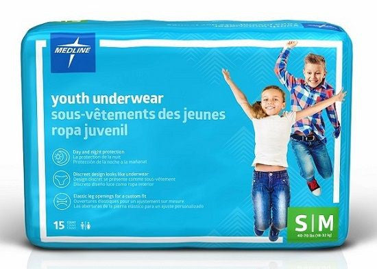 Medline Drytime Youth Underwear 18 32Kg Small/Medium 900Ml Pktx15 Msc23001A