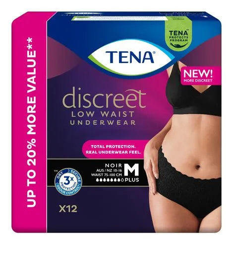 TENA Discreet Normal Low Waist Underwear Noir Pants (Medium / Large)