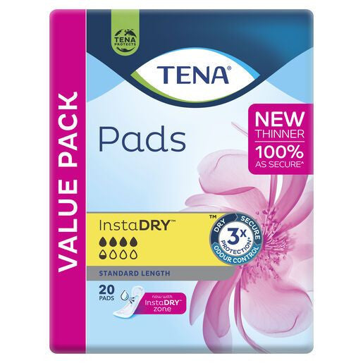 Tena Pads Instadry Standard Length 312x121mm 350mL (760852)