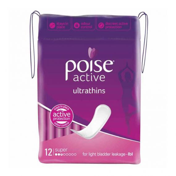 Poise Liners Light 165x64mm Female 165mm, White, 25mL - All Packaging