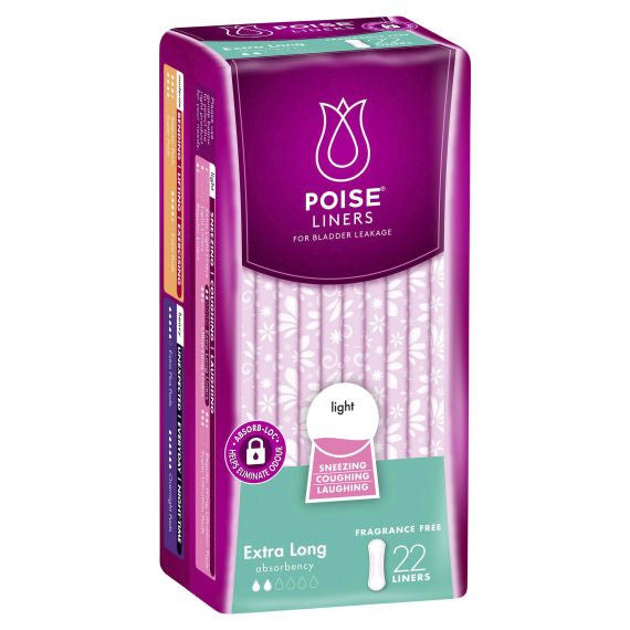 Poise Extra Long Liner Female 215mm , White, 70mL - All Packaging