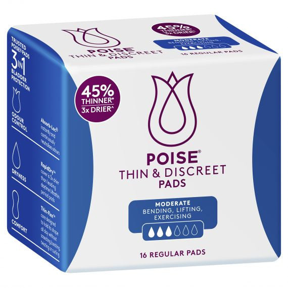 Poise Discreet Pad Regular Female 150mm - 240mm - All Packaging