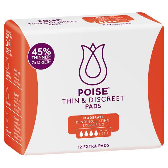 Poise Discreet Pad Extra Female, 34cm,  375mL - All Packaging