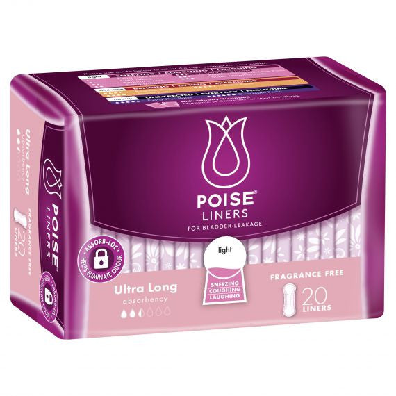 Poise Liner Ultra Long Female, 238mm, 75mL - All Packaging