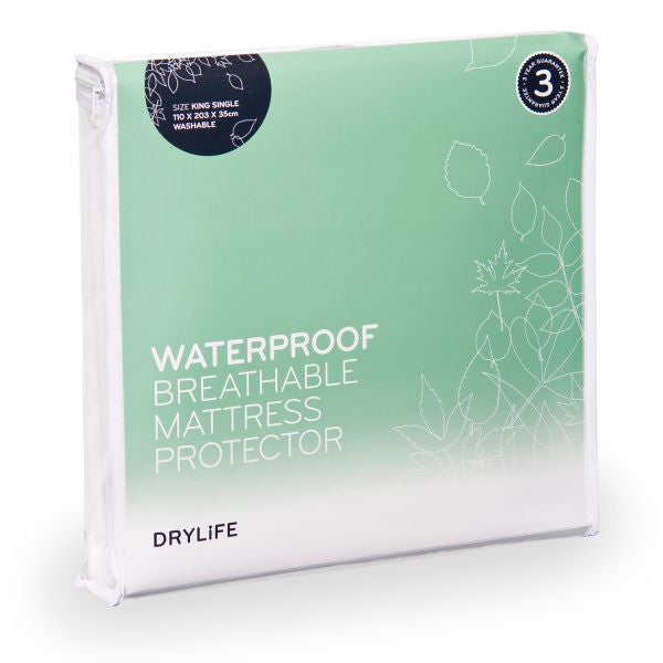 Drylife Mattress Protector Single 92 X 193 X 35Cm White (QDLFMPS)