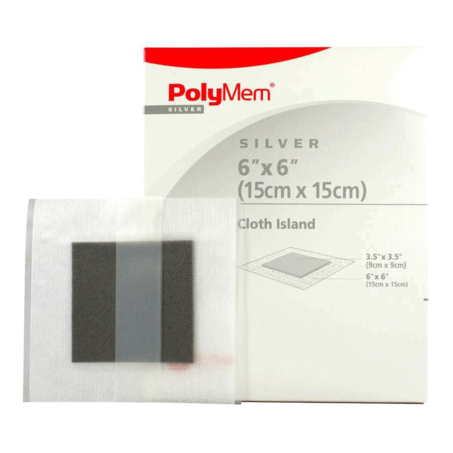 Polymem Silver Adhesive Cloth Island Dressing 15cm x 15cm All