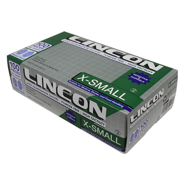 Lincon Biodegradable Latex Examination Gloves, ASTM, Powder Free, Cream Colour - All Sizes