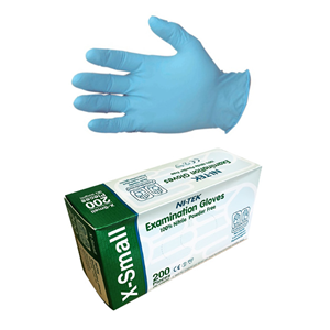 Ni-Tek Nitrile Gloves, AS NZ Standard, Powder Free, Blue Colour - All Sizes