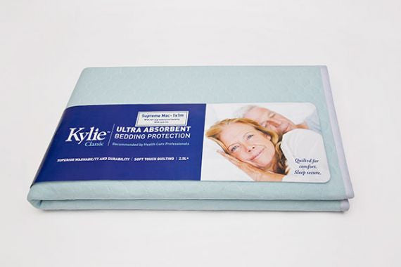 Kylie Supreme Mac Waterproof Backing With Tuck Ins 100x100cm 2500ml Light Blue - Each