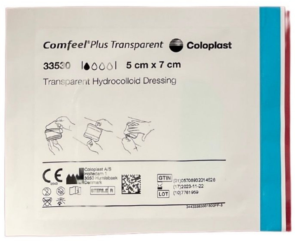 Coloplast Comfeel Plus Transparent Dressing 5cmx7cm 33530 Each