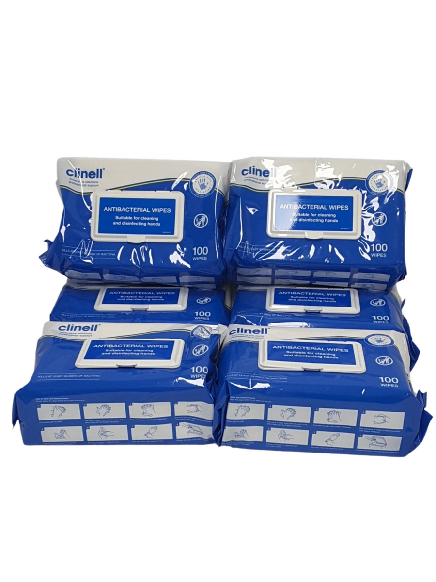 Clinell Antibacterial Wipes 26 X18 Cm Blue 100pc/pkt