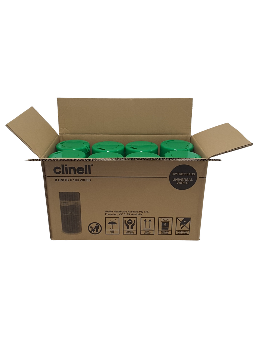 Clinell Universall Wipes CWTUB100AUS 100 wipes /Tube 8 Tubes/ctn