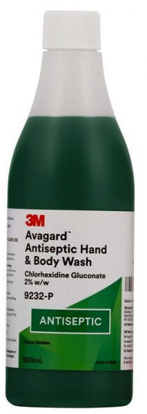 3M Avagard General Hand & Body Wash 500Ml Chlorhexidine 2%