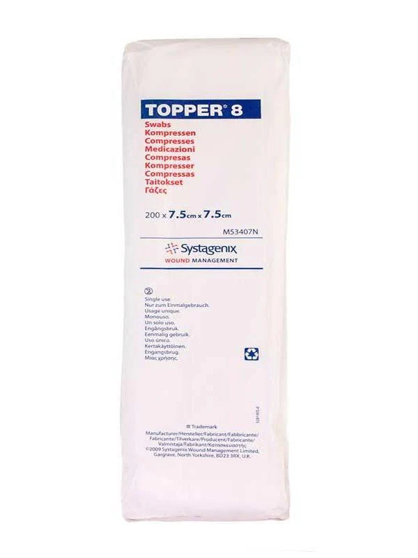 Topper Gauze Non-Woven (8Ply), Topper Non Sterile - All Sizes