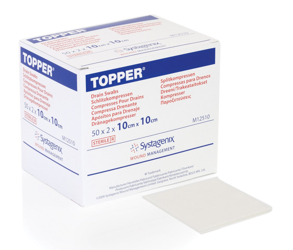 Topper Drain Sponge 10Cm X 10Cm Sterile 2/Pack - Box of 50