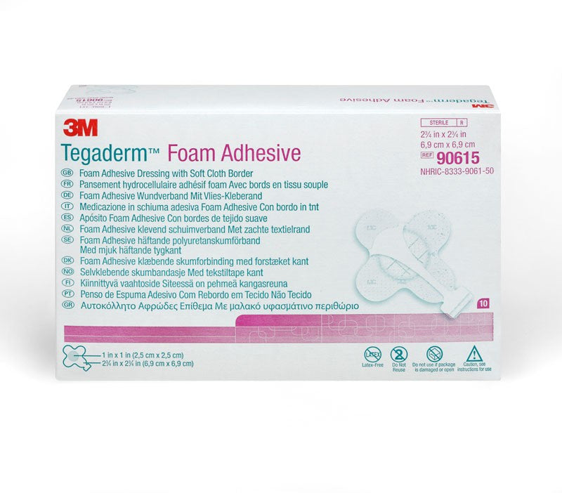 3M Tegaderm Foam Adshesive Dressing 6.9Cmx6.9Cm 90615 Box of 2