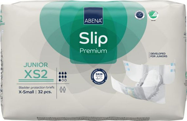 Abena Slip Premium Junior Xs2 (Hip Size 40cm - 60cm) - 1500ml - Teal -  (32 / Pack) - Carton of 4 Packs