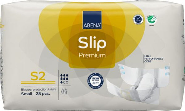 Abena Slip Premium S2 (Hip Size 60cm - 85cm) - 1800ml - Yellow -  (28 / Pack) - Carton of 3 Packs