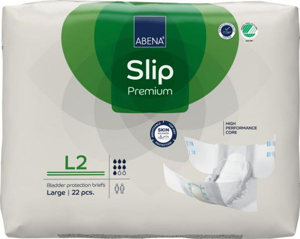 Abena Slip Premium L2 (Hip Size 100cm - 150cm) - 3100ml - Green -  (22 / Pack) - Carton of 4 Packs