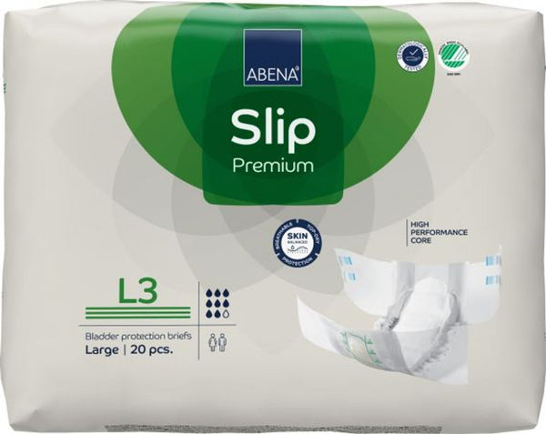 Abena Slip Premium L3 (Hip Size 100cm - 150cm) - 3400ml - Green -  (20 / Pack) - Carton of 4 Packs