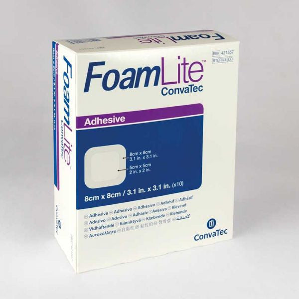 ConvaTec Foam lite 8cm x 8cm 421557 Box of 10