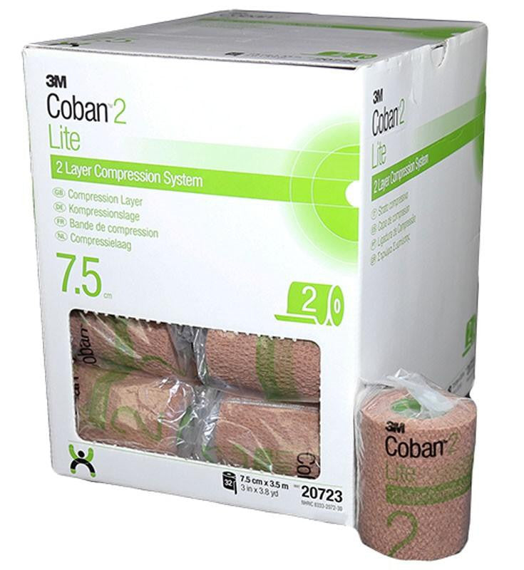 Coban 2 Layer Lite Compression Layer 7.5Cm X 3.5M Lymphoedema