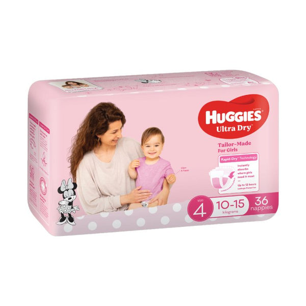 Huggies Ultra Dry Nappies for Girls - All Sizes