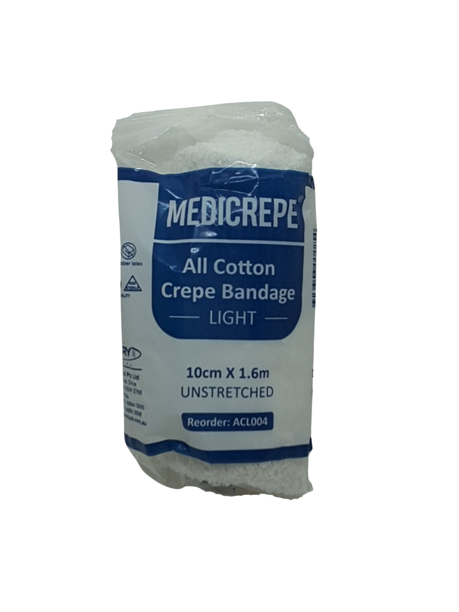 Medicrepe Cotton Crepe Bandage Light 10cmx1.6mtr ACL004 12pcs