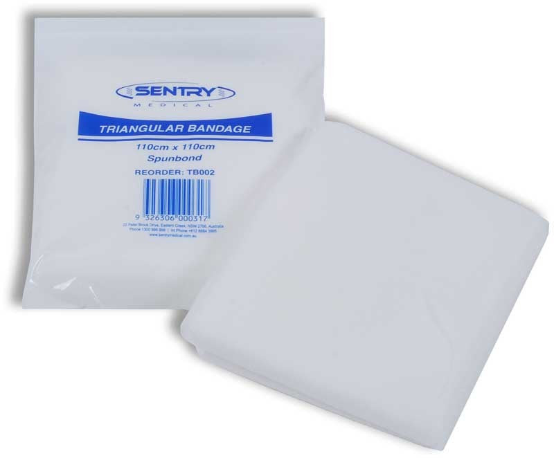 Sentry Bandage Triangular Disposable Spun Bond 110cm White Non Sterile