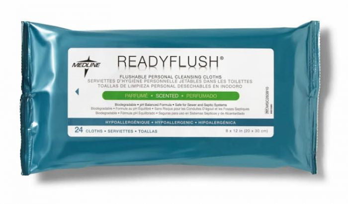 Medline Readyflush Wipes 20X30Cm Pktx24 Msc263810 24Pcs