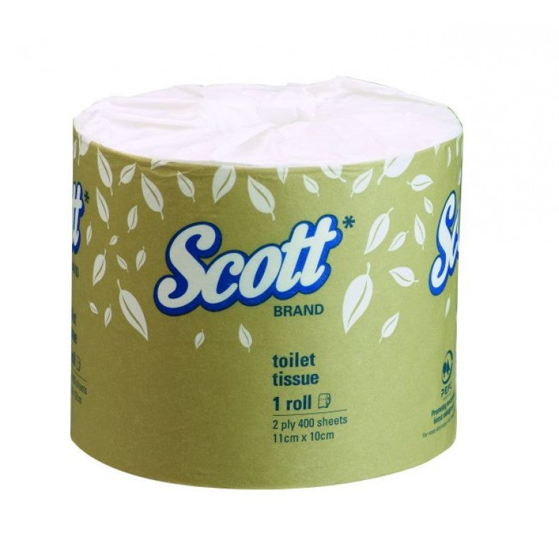 SCOTT TOILET TISSUE 10cmx11cm 2 PLY WHITE 48 ROLLS